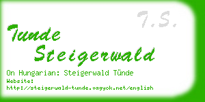 tunde steigerwald business card