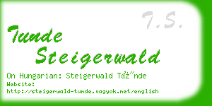 tunde steigerwald business card